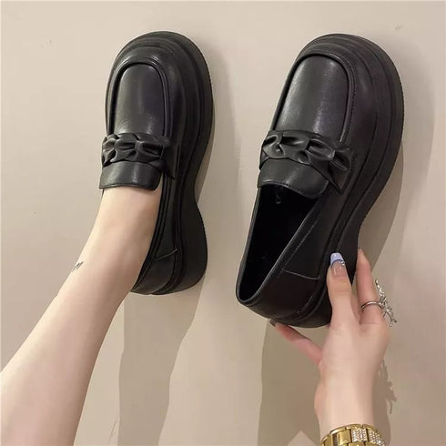 Retro All-Match Clogs Bow-Knot Platform Loafers